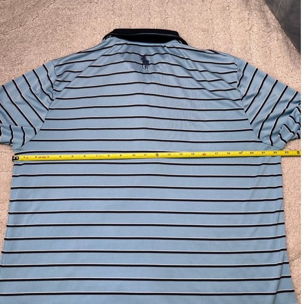 Polo Ralph Lauren Golf Shirt Mens Large Blue Striped‎ 121st US Open Torrey Pines
